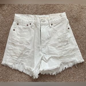 American Eagle highest rise 90s boyfriend shorts, size 00, 24W, color white.